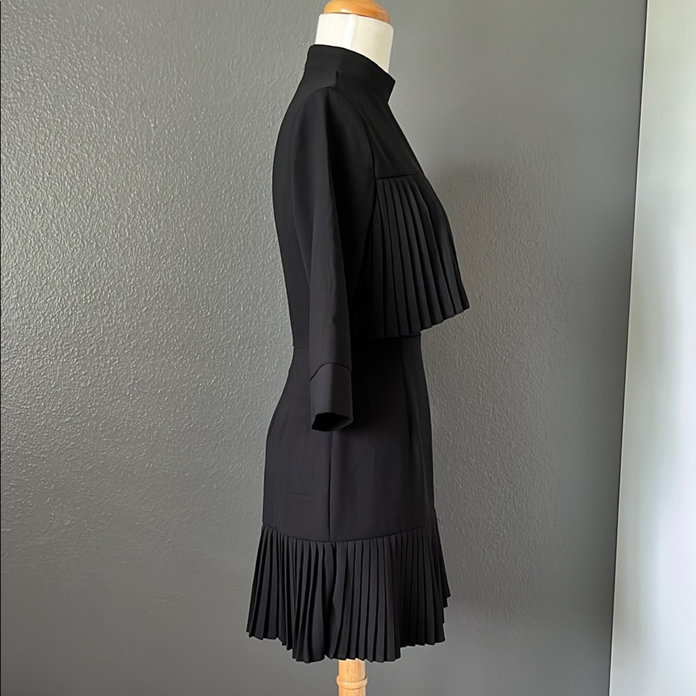 PrettyLittleThing Black Sheath Dress with 3/4 Sleeves and Mock Neck - Picture 3 of 12